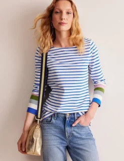 T-Shirts & Tanks | Tops & Blouses-Boden Ella Long Sleeve Breton-Directoire Blue and Mauve Mist DirectoireBlueandMauveMist