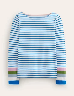 T-Shirts & Tanks | Tops & Blouses-Boden Ella Long Sleeve Breton-Directoire Blue and Mauve Mist DirectoireBlueandMauveMist