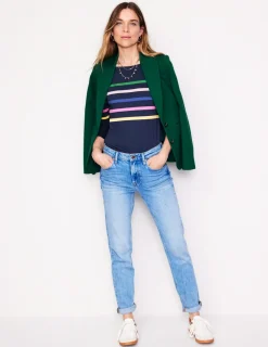 T-Shirts & Tanks | Tops & Blouses-Boden Ella Long Sleeve Breton-French Navy and Rainbow FrenchNavyandRainbow