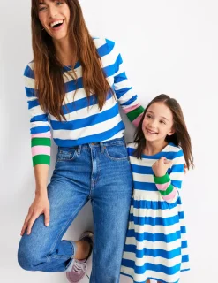 T-Shirts & Tanks | Tops & Blouses-Boden Ella Long Sleeve Breton-Gallery Blue, Emerald Cuff GalleryBlue,EmeraldCuff