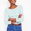 T-Shirts & Tanks | Tops & Blouses-Boden Ella Long Sleeve Breton-Ivory, Duck Egg Blue Ivory,DuckEggBlue