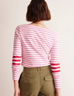 T-Shirts & Tanks | Tops & Blouses-Boden Ella Long Sleeve Breton-Ivory, Red and Party Pink Ivory,RedandPartyPink