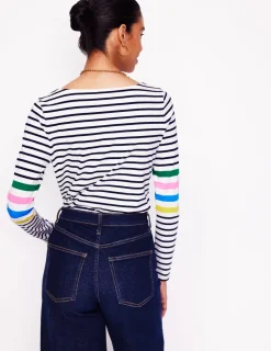 T-Shirts & Tanks | Tops & Blouses-Boden Ella Long Sleeve Breton-Ivory Multi Arm Placement IvoryMultiArmPlacement