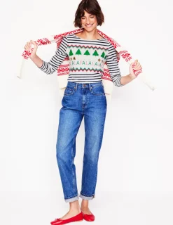 T-Shirts & Tanks | Tops & Blouses-Boden Ella Long Sleeve Breton-Ivory, Navy, Falalala Ivory,Navy,Falalala