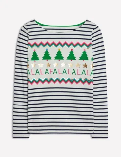 T-Shirts & Tanks | Tops & Blouses-Boden Ella Long Sleeve Breton-Ivory, Navy, Falalala Ivory,Navy,Falalala