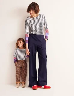 T-Shirts & Tanks | Tops & Blouses-Boden Ella Long Sleeve Breton-Ivory, French Navy Multi Cuff Ivory,FrenchNavyMultiCuff