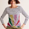 T-Shirts & Tanks | Tops & Blouses-Boden Ella Long Sleeve Breton-Multi, Sunshine Pop Multi,SunshinePop