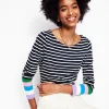 T-Shirts & Tanks | Tops & Blouses-Boden Ella Long Sleeve Breton-Navy Multi Cuff NavyMultiCuff