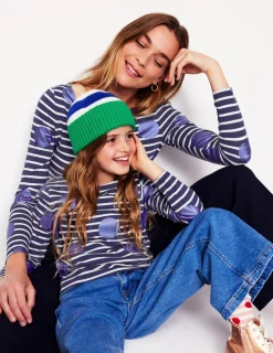 T-Shirts & Tanks | Tops & Blouses-Boden Ella Long Sleeve Breton-Navy, Ivory, Blue Spot Navy,Ivory,BlueSpot