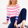 T-Shirts & Tanks | Tops & Blouses-Boden Ella Long Sleeve Breton-Pink Rose, Gallery Blue Cuff PinkRose,GalleryBlueCuff