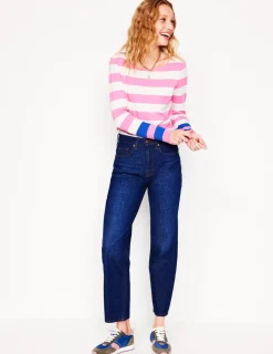 T-Shirts & Tanks | Tops & Blouses-Boden Ella Long Sleeve Breton-Pink Rose, Gallery Blue Cuff PinkRose,GalleryBlueCuff