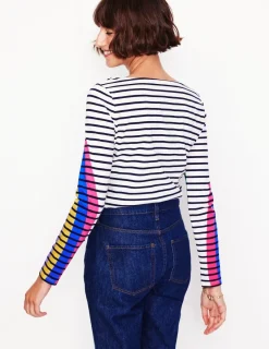 T-Shirts & Tanks | Tops & Blouses-Boden Ella Long Sleeve Breton-Rainbow Curve Breton RainbowCurveBreton