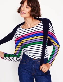 T-Shirts & Tanks | Tops & Blouses-Boden Ella Long Sleeve Breton-Rainbow Curve Breton RainbowCurveBreton