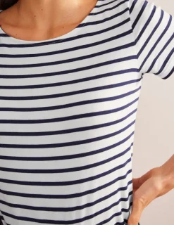 Nightwear & Lougewear | T-Shirts & Tanks-Boden Ella Short Sleeve Breton-Ivory, Navy Ivory,Navy