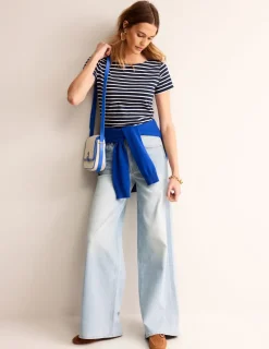 Nightwear & Lougewear | T-Shirts & Tanks-Boden Ella Short Sleeve Breton-Navy, Ivory Navy,Ivory