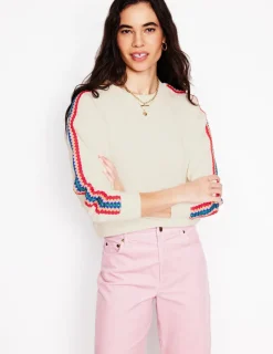 Nightwear & Lougewear | Tops & Blouses-Boden Emi Crochet Sweatshirt- Ivory