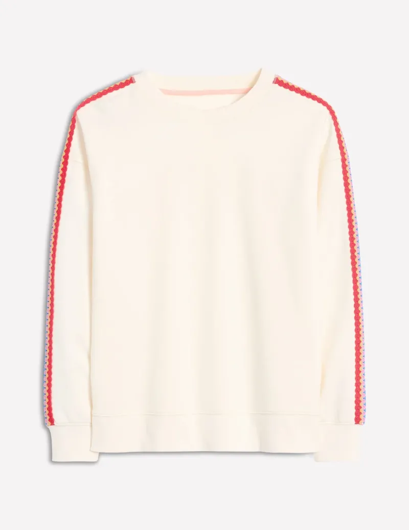 Nightwear & Lougewear | Tops & Blouses-Boden Emi Crochet Sweatshirt- Ivory