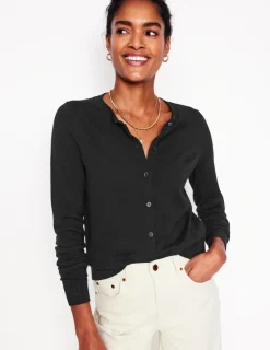 Sweaters & Cardigans-Boden Emilia Cotton Crew Cardigan- Black