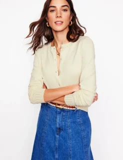 Sweaters & Cardigans-Boden Emilia Cotton Crew Cardigan-Warm Ivory WarmIvory