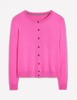 Sweaters & Cardigans-Boden Emilia Cotton Crew Cardigan-Tickled Pink TickledPink