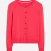 Sweaters & Cardigans-Boden Emilia Cotton Crew Cardigan-Camelia Pink CameliaPink