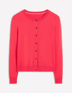 Sweaters & Cardigans-Boden Emilia Cotton Crew Cardigan-Camelia Pink CameliaPink