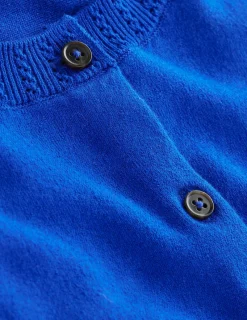 Sweaters & Cardigans-Boden Emilia Cotton Crew Cardigan-Bright Blue BrightBlue