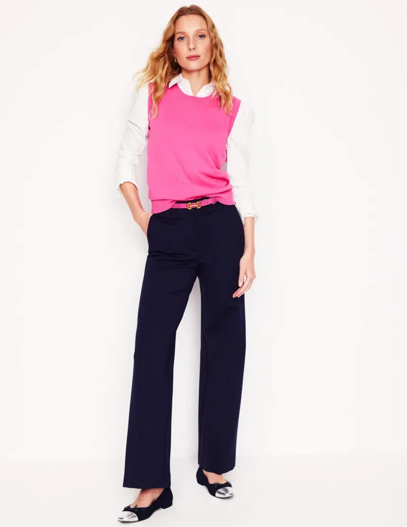 Sweaters & Cardigans-Boden Emilia Cotton Crew Neck Vest- PINK