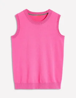 Sweaters & Cardigans-Boden Emilia Cotton Crew Neck Vest- PINK