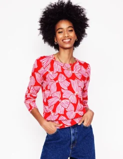 Sweaters & Cardigans-Boden Emilia Cotton Crew Sweater- RED