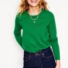 Sweaters & Cardigans-Boden Emilia Cotton Crew Sweater- GREEN