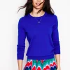 Sweaters & Cardigans-Boden Emilia Cotton Crew Sweater- BLUE