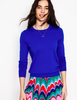 Sweaters & Cardigans-Boden Emilia Cotton Crew Sweater- BLUE