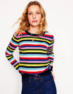 Sweaters & Cardigans-Boden Emilia Cotton Crew Sweater-Poppy Red, Blue Multi PoppyRed,BlueMulti