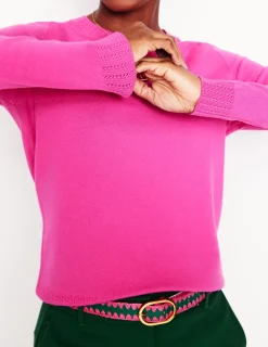 Sweaters & Cardigans-Boden Emilia Cotton Crew Sweater- PINK