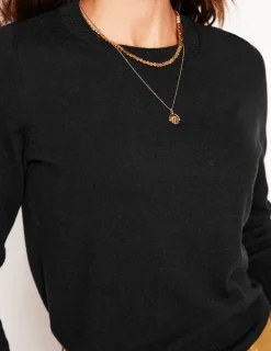 Sweaters & Cardigans-Boden Emilia Cotton Crew Sweater- Black