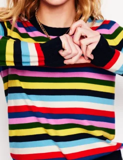 Sweaters & Cardigans-Boden Emilia Cotton Crew Sweater-Poppy Red, Blue Multi PoppyRed,BlueMulti