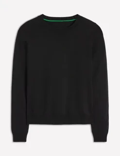 Sweaters & Cardigans-Boden Emilia Cotton Crew Sweater- Black