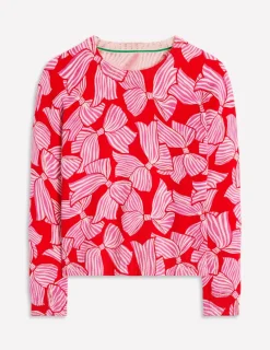 Sweaters & Cardigans-Boden Emilia Cotton Crew Sweater- RED