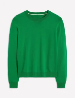 Sweaters & Cardigans-Boden Emilia Cotton Crew Sweater- GREEN