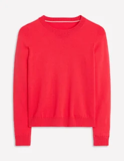 Sweaters & Cardigans-Boden Emilia Cotton Crew Sweater-Camelia Pink CameliaPink