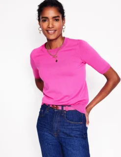 Nightwear & Lougewear | Sweaters & Cardigans-Boden Emilia Cotton Crew T-shirt-Tickled Pink TickledPink