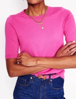 Nightwear & Lougewear | Sweaters & Cardigans-Boden Emilia Cotton Crew T-shirt-Tickled Pink TickledPink