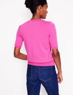 Nightwear & Lougewear | Sweaters & Cardigans-Boden Emilia Cotton Crew T-shirt-Tickled Pink TickledPink