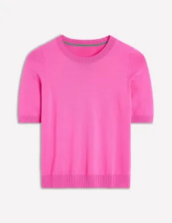 Nightwear & Lougewear | Sweaters & Cardigans-Boden Emilia Cotton Crew T-shirt-Tickled Pink TickledPink