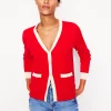 Sweaters & Cardigans-Boden Emilia Cotton V Neck Cardigan-Poppy Red PoppyRed