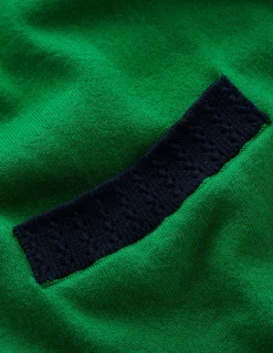 Sweaters & Cardigans-Boden Emilia Cotton V Neck Cardigan-Rich Emerald/Navy RichEmerald/Navy