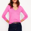 Sweaters & Cardigans-Boden Emilia Cotton V Neck Sweater-Tickled Pink TickledPink