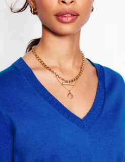 Sweaters & Cardigans-Boden Emilia Cotton V Neck Sweater-Bright Blue BrightBlue