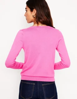 Sweaters & Cardigans-Boden Emilia Cotton V Neck Sweater-Tickled Pink TickledPink